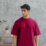 Oversize Crew Neck T-Shirt – Maroon