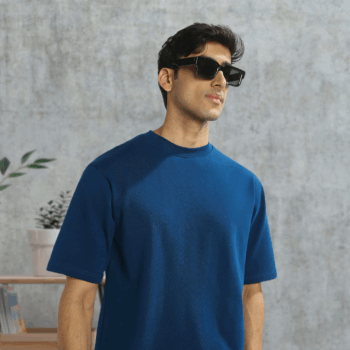 Oversize Crew Neck T-Shirt – Dark Blue