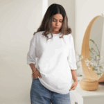 Ladies' Oversized Crew Neck T-Shirt – White