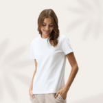Women’s White Crew Neck T-Shirt – Soft Cotton Casual Tee