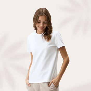 Women’s White Crew Neck T-Shirt – Soft Cotton Casual Tee
