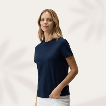 Women’s Dark Blue Crew Neck T-Shirt – Soft Cotton Casual Tee