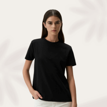 Women’s Black Crew Neck T-Shirt – Soft Cotton Casual Tee